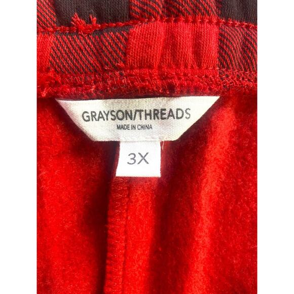 Grayson/Threads Women 3X Buffalo Check Red & Black Plaid Fleece Pajama Pants - Picture 5 of 12